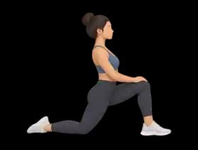 Half-kneeling hip-flexor stretch exercise demonstration